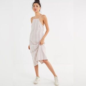Urban Outfitters Cotton Striped Midi Halter Dress